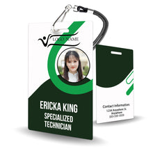 Load image into Gallery viewer, Green Abstract Design Custom ID Badge for Employee - BadgeSmith
