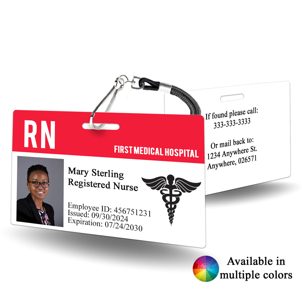 Horizontal Color Block Custom ID Badge for Employee - BadgeSmith