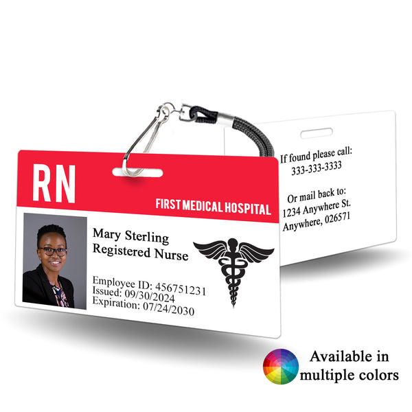 Horizontal Color Block Custom ID Badge for Employee - BadgeSmith
