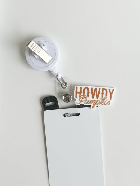 Badge Topper / CHARM COLLECTION - Howdy Pumpkin - Charm Only - BadgeSmith