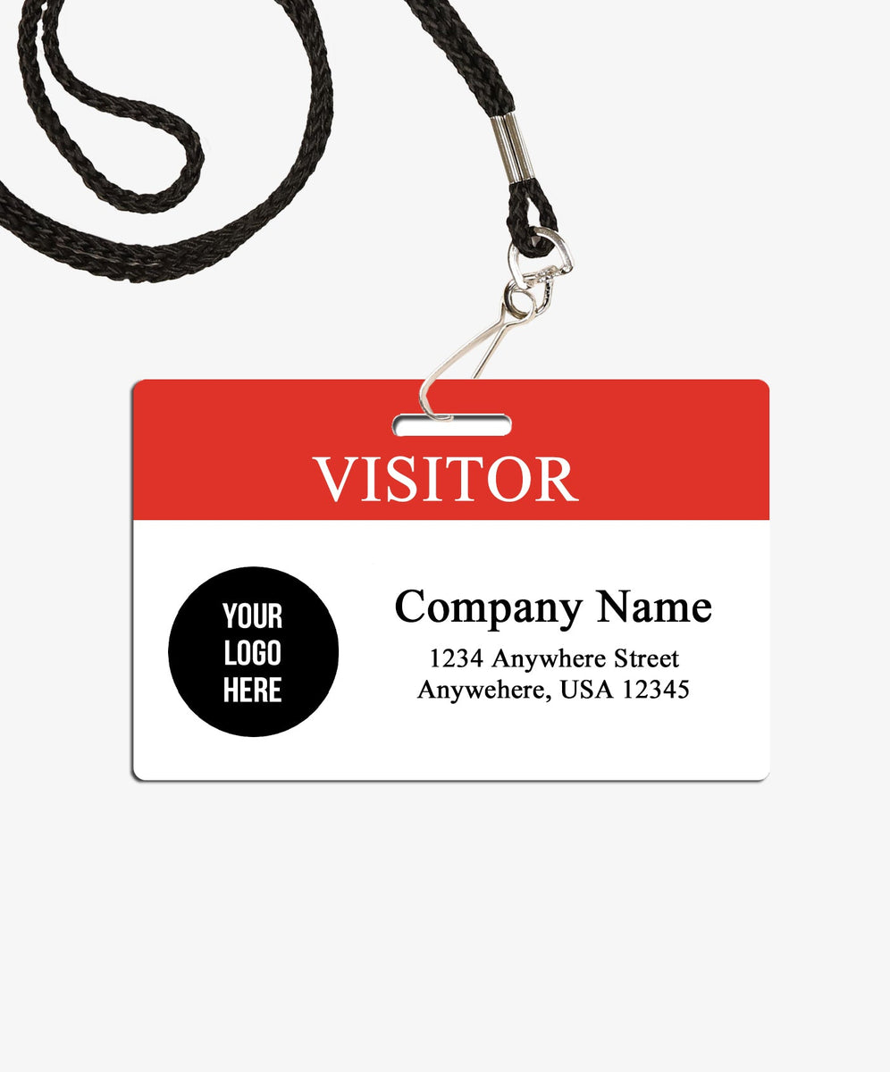 Etsy Red Visitor Badge with Logo – BadgeSmith