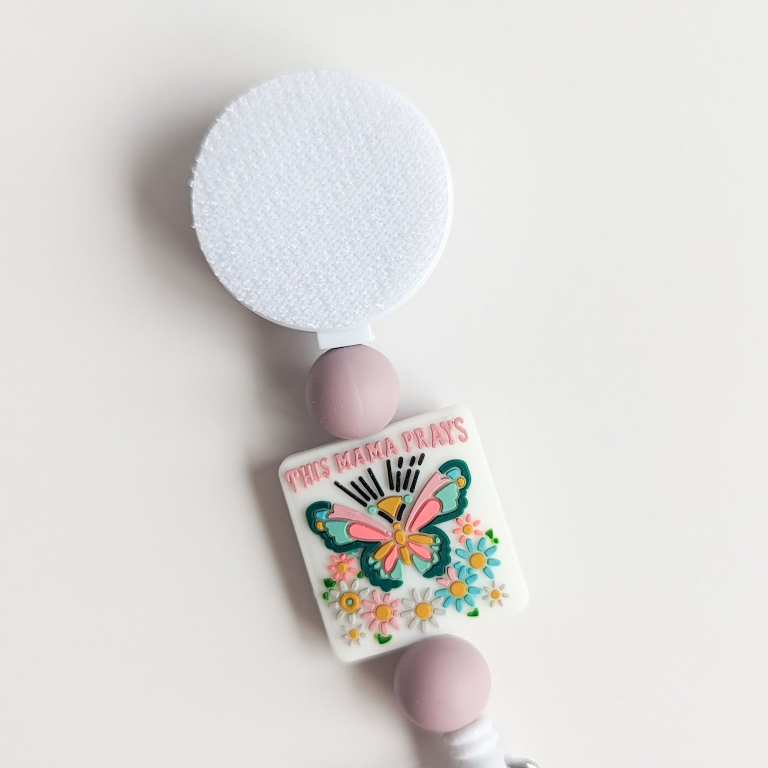 This Mama Prays Interchangeable Badge Reel