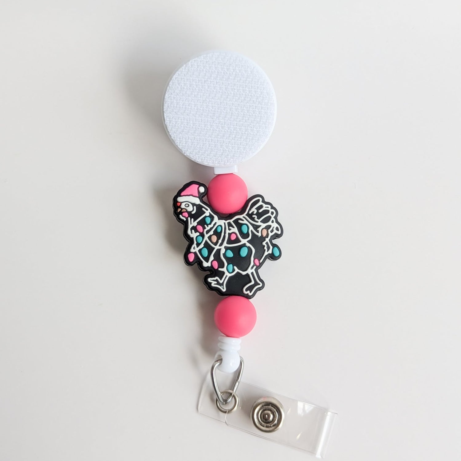 Christmas Chicken Lights Interchangeable Badge Reel