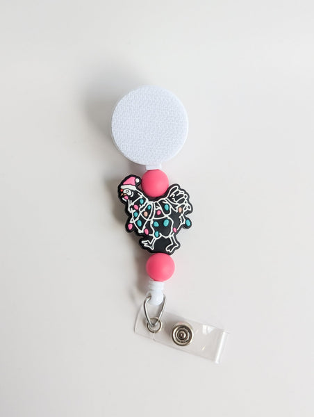 Christmas Chicken Lights Interchangeable Badge Reel - BadgeSmith