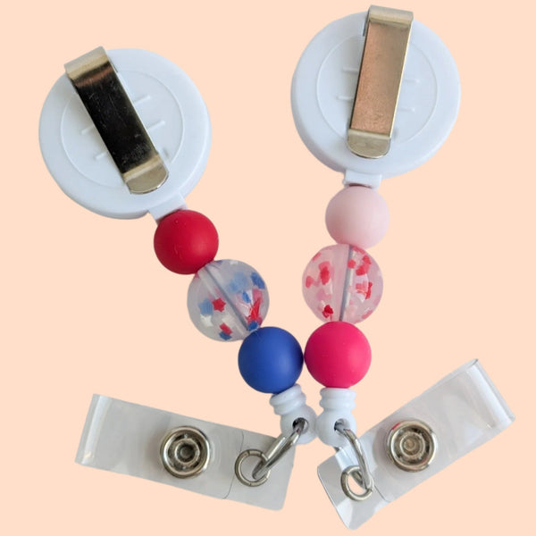 Confetti / Valentines Day / Fourth of July / Interchangeable Badge Reel - BadgeSmith