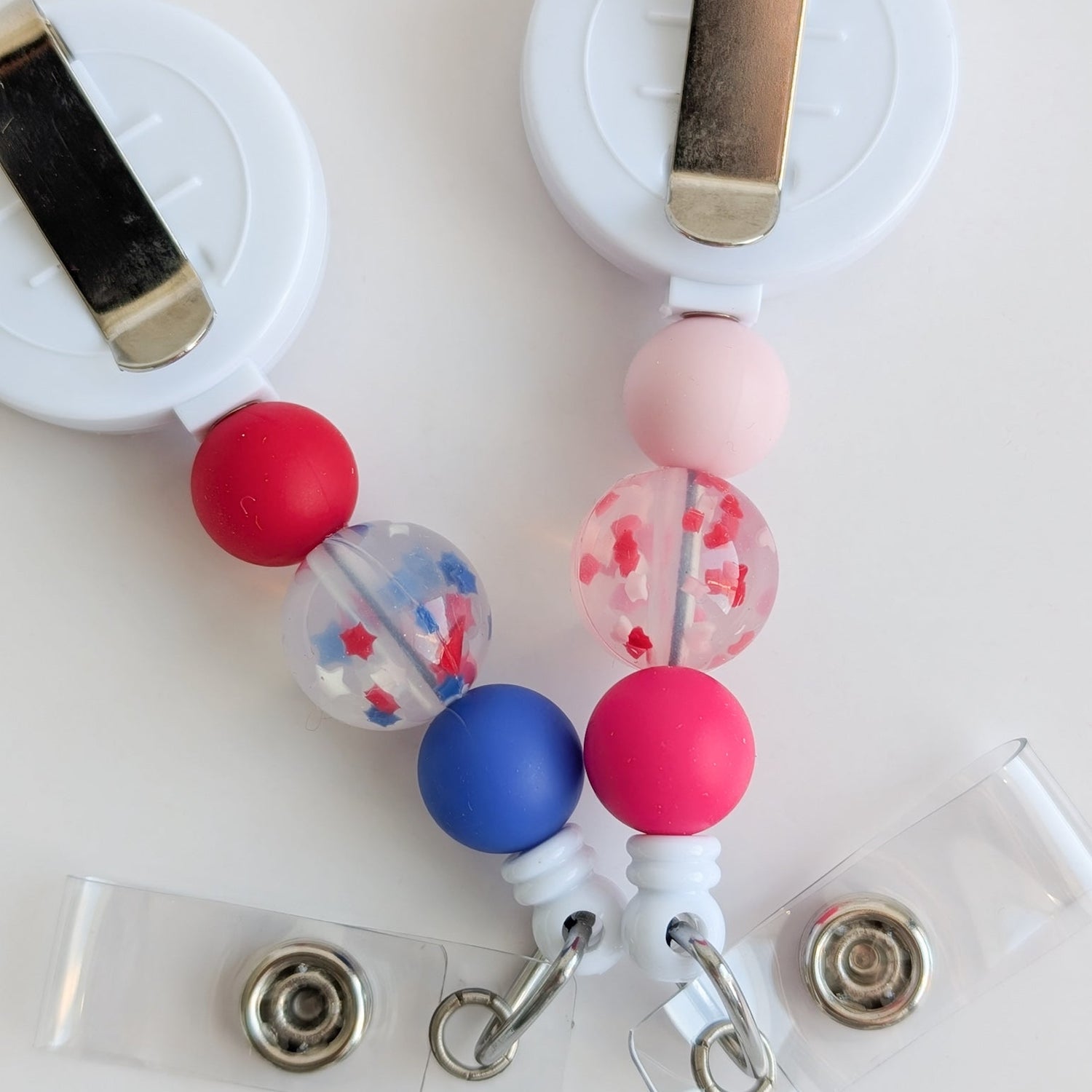 Confetti / Valentines Day / Fourth of July / Interchangeable Badge Reel
