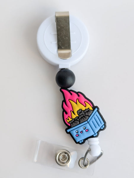 Dumpster Fire / Interchangeable Badge Reel - BadgeSmith