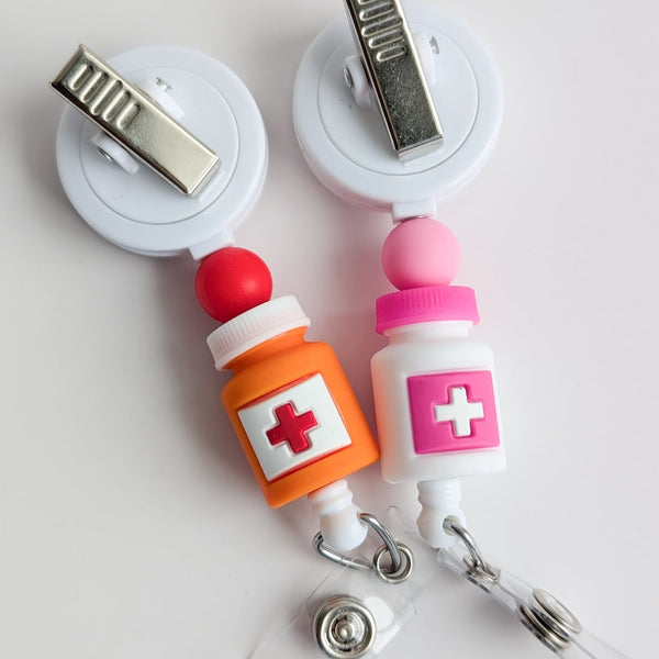Pill Bottle / Pharmacy / Interchangeable Badge Reel - BadgeSmith