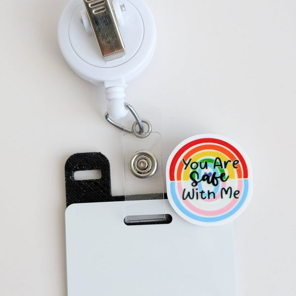 Badge Topper / CHARM COLLECTION - You are Safe with Me - Charm Only - BadgeSmith