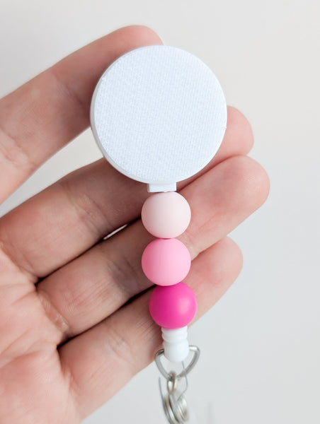 Decorative PINK Interchangeable Badge Reel - BadgeSmith