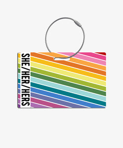 Rainbow Pronouns Badge Buddy - BadgeSmith