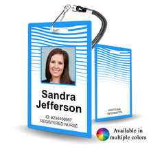 Load image into Gallery viewer, Abstract Color Wave ID Badge Custom - BadgeSmith
