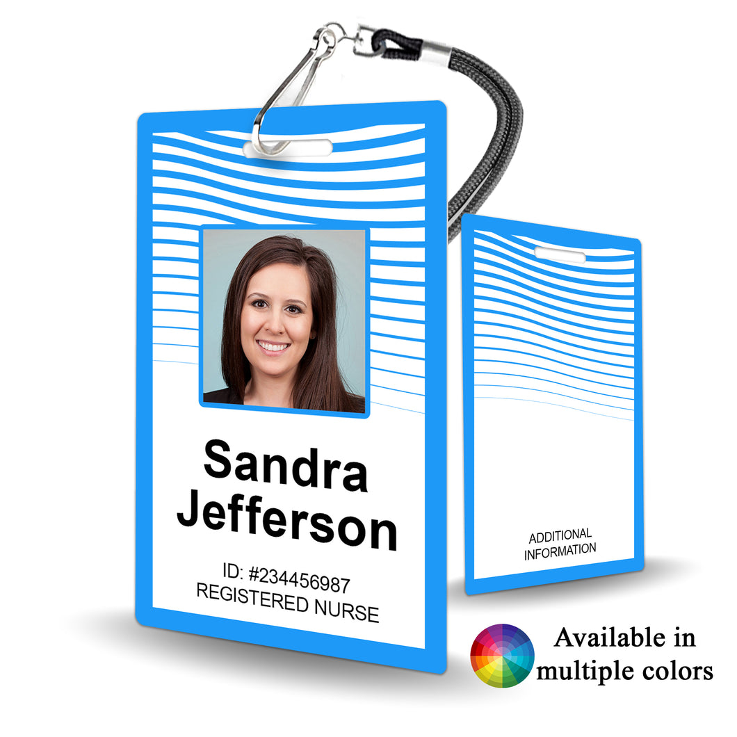 Abstract Color Wave ID Badge Custom - BadgeSmith