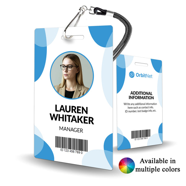 Abstract Design Corporate Manager ID Badge Custom - BadgeSmith