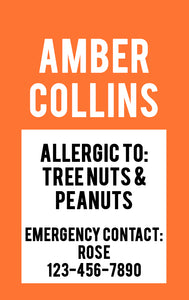Allergy Warning ID Card - BadgeSmith
