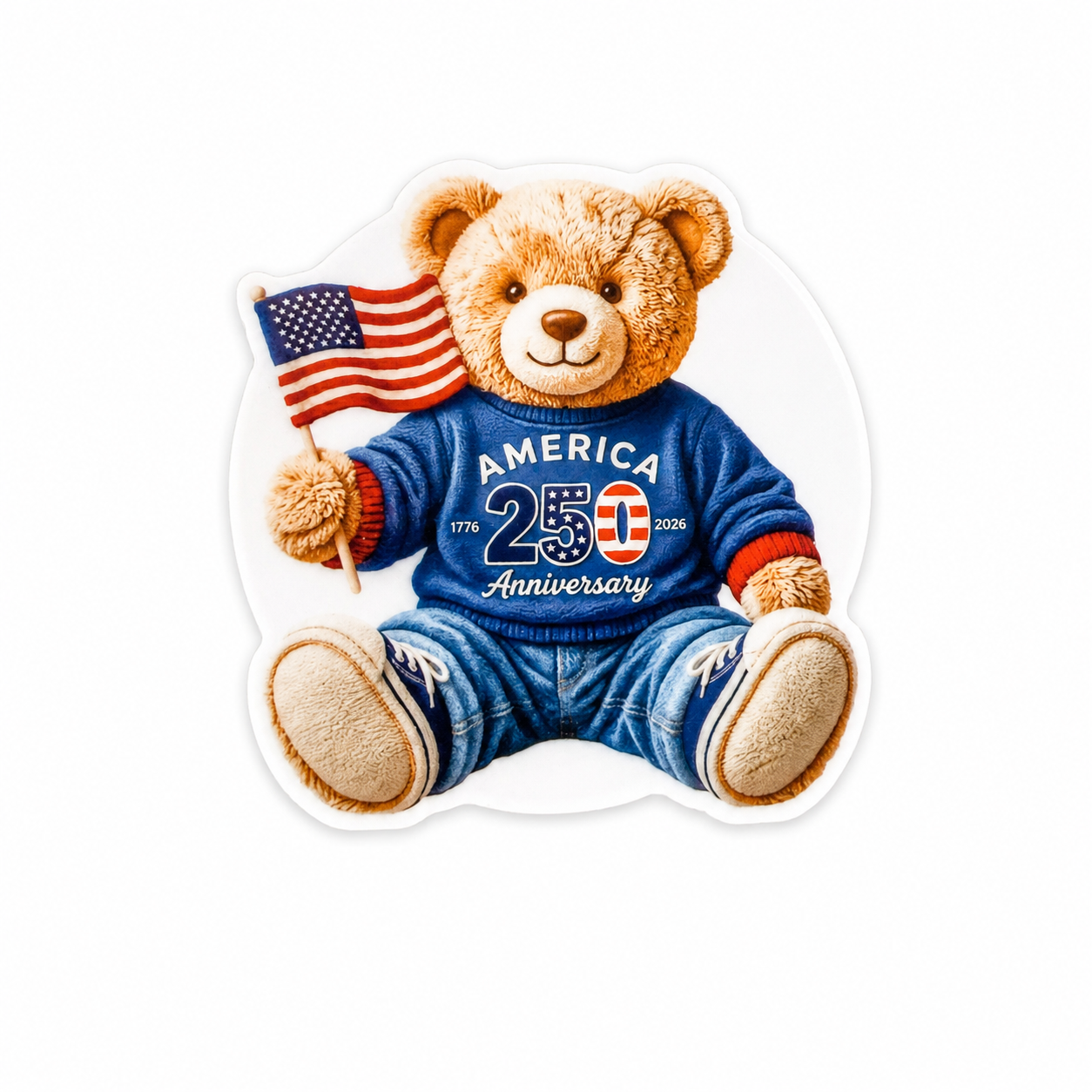 Patriotic Teddy Bear | Plastic Add-On - BadgeSmith