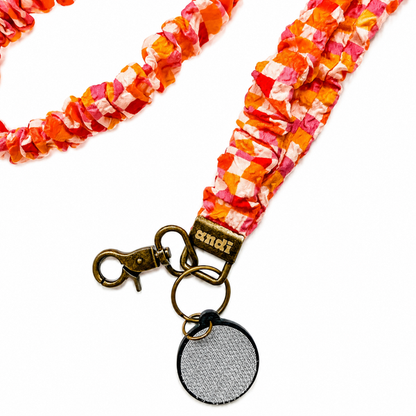 Andi x Katie Lynn Bright Checkered | Interchangeable Lanyard - BadgeSmith