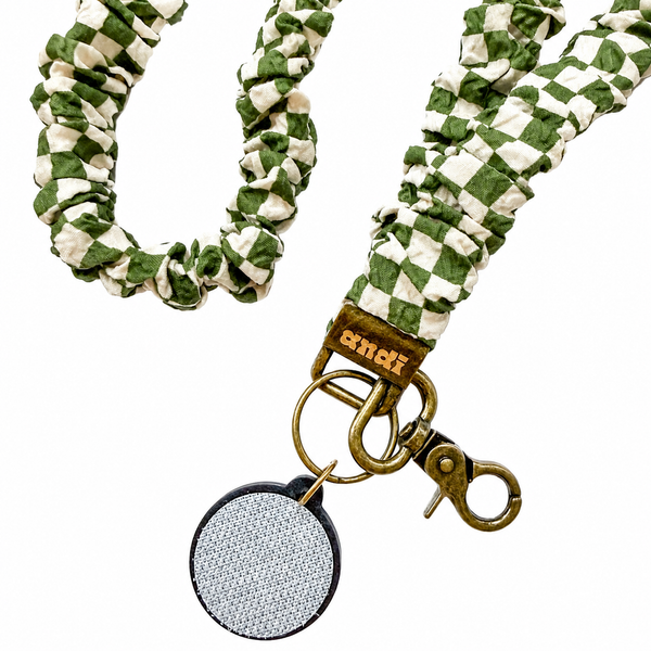 Andi x Lindsey Teaches Checkered | Interchangeable Lanyard - BadgeSmith