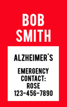 Load image into Gallery viewer, General Medical Alert ID Card - Personalized Medical Information Card - BadgeSmith
