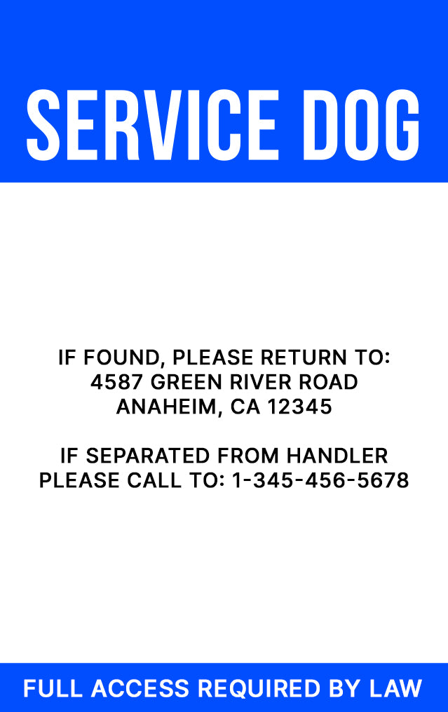 Service Dog ID Badge - Customized Identification for Assistance Dogs - BadgeSmith