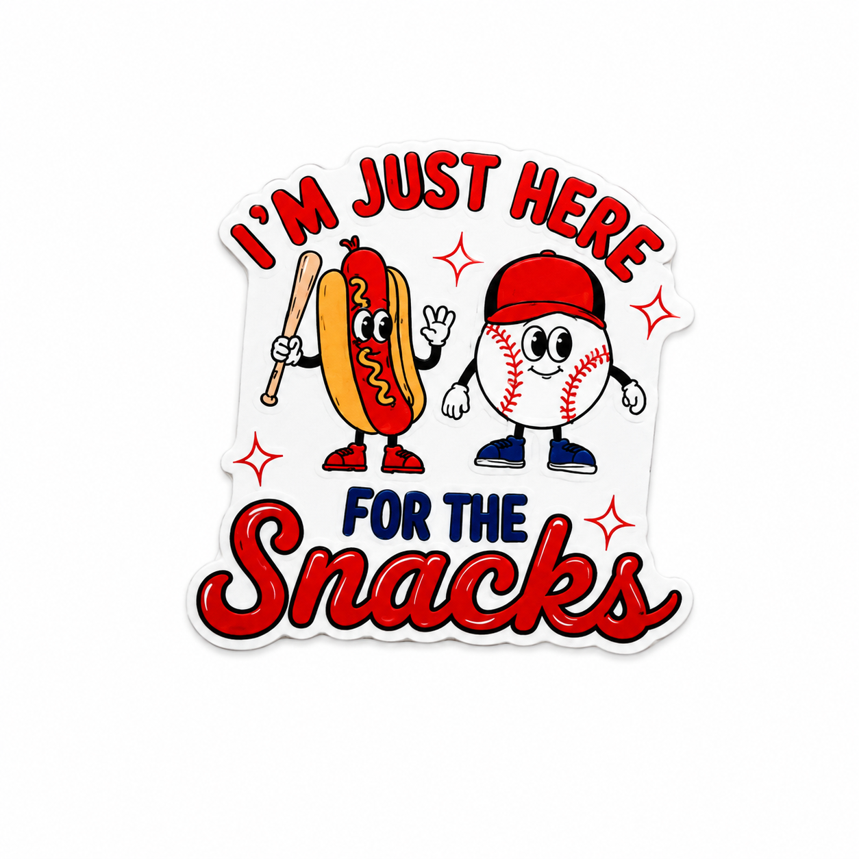 I’m Just Here for the Snacks | Plastic Add-On - BadgeSmith