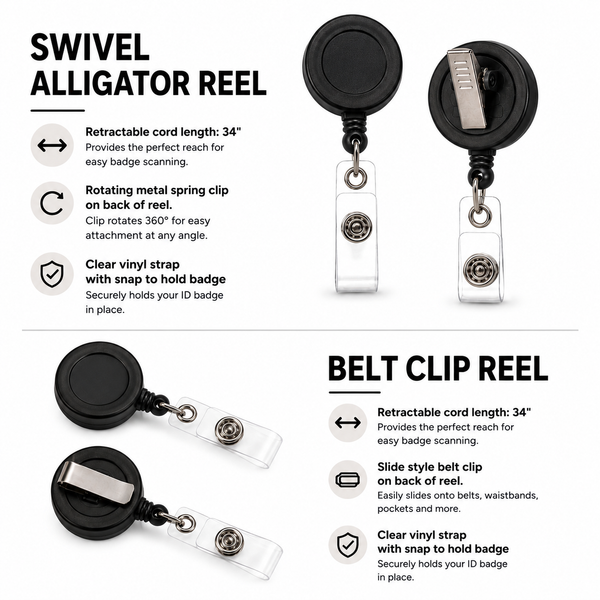 Basic Black | Interchangeable Extra Badge Reel - BadgeSmith