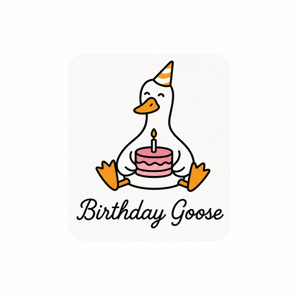 Birthday Goose | Plastic Add-On - BadgeSmith