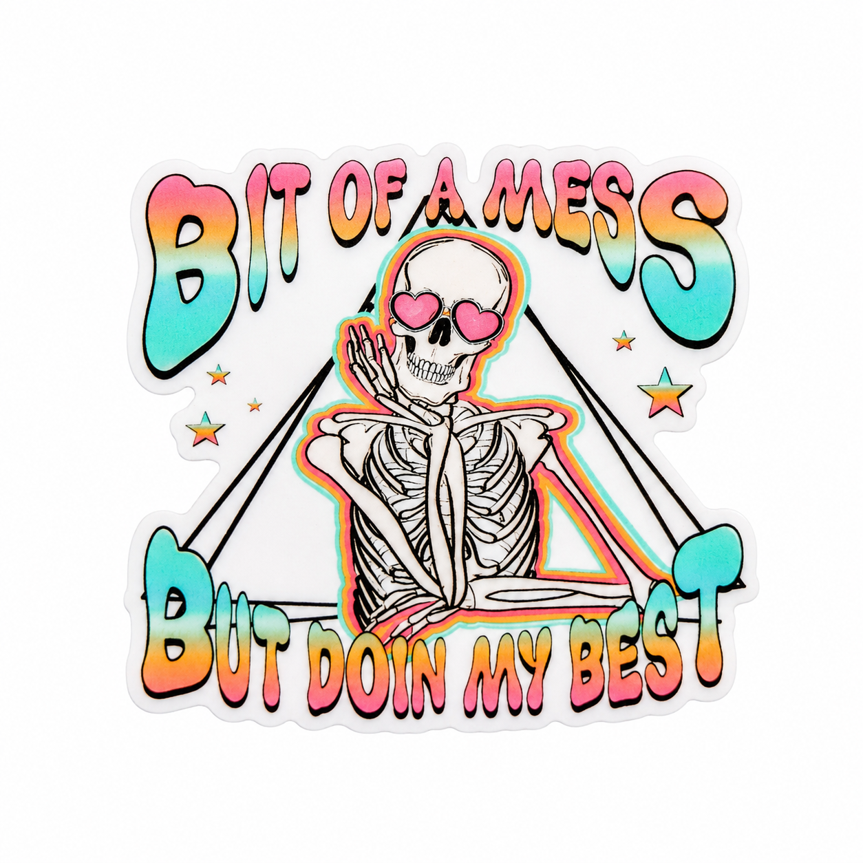 Bit of a Mess But Doin My Best | Plastic Add-On - BadgeSmith