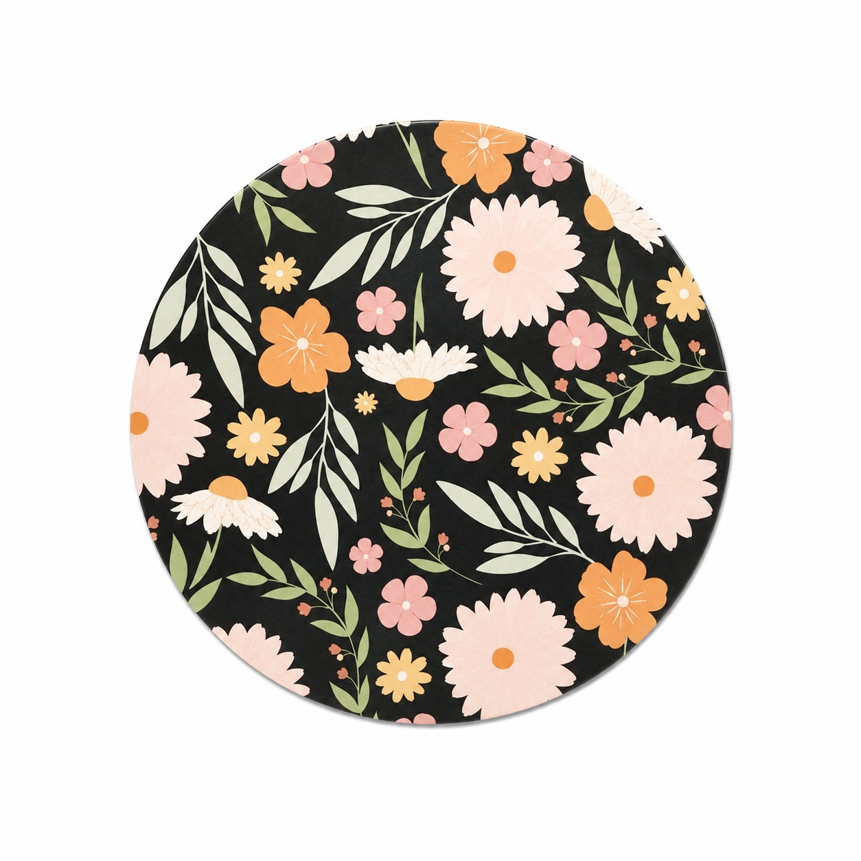 Black & Blush Floral | Hard Board Add-On - BadgeSmith