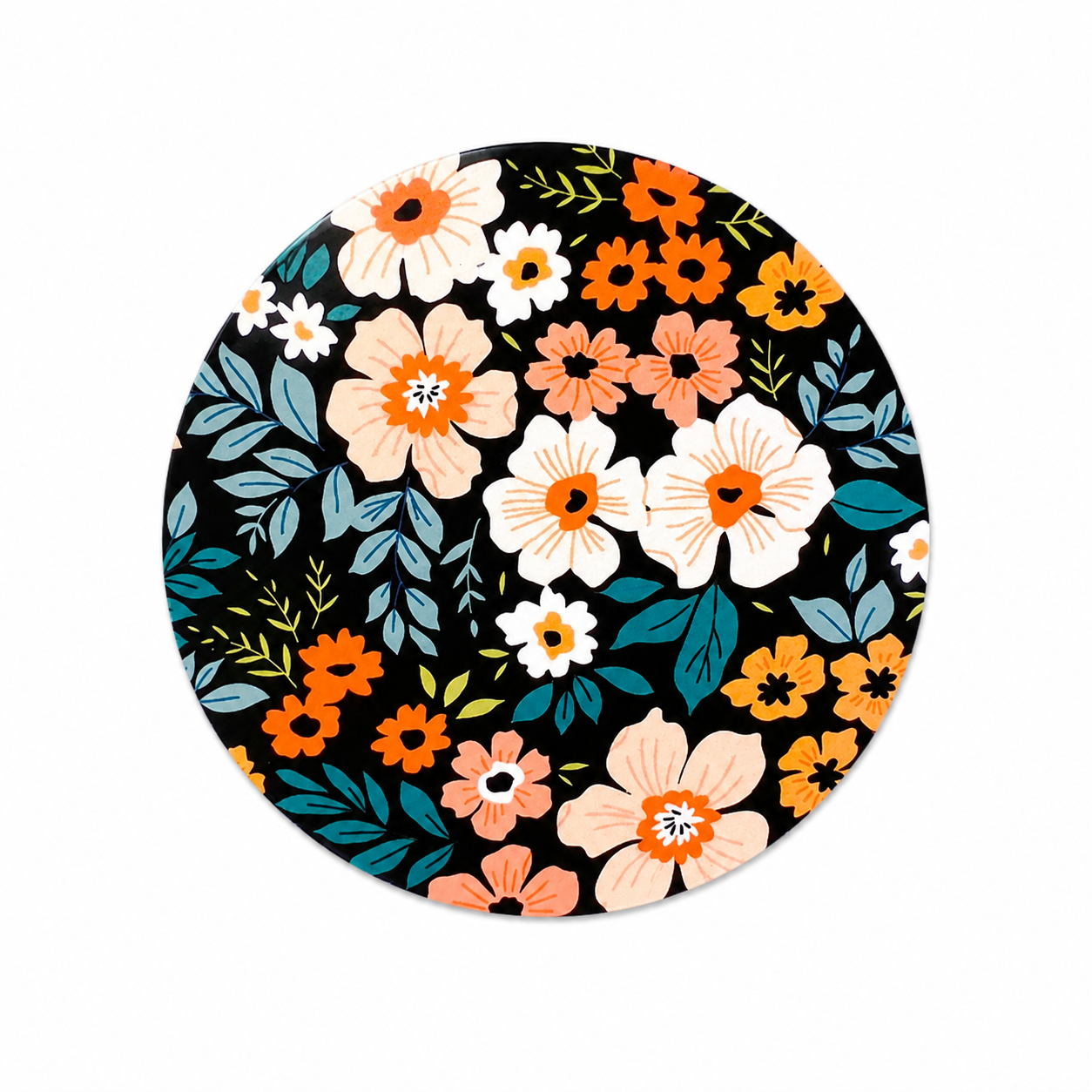 Black Floral Garden | Hard Board Add-On - BadgeSmith