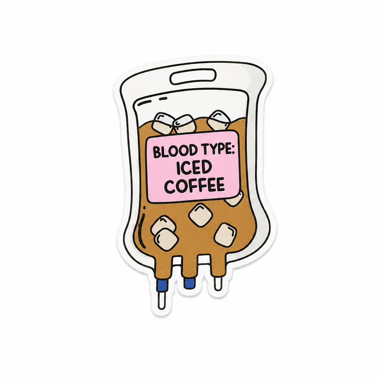 Blood Type: Iced Coffee | Plastic Add-On - BadgeSmith