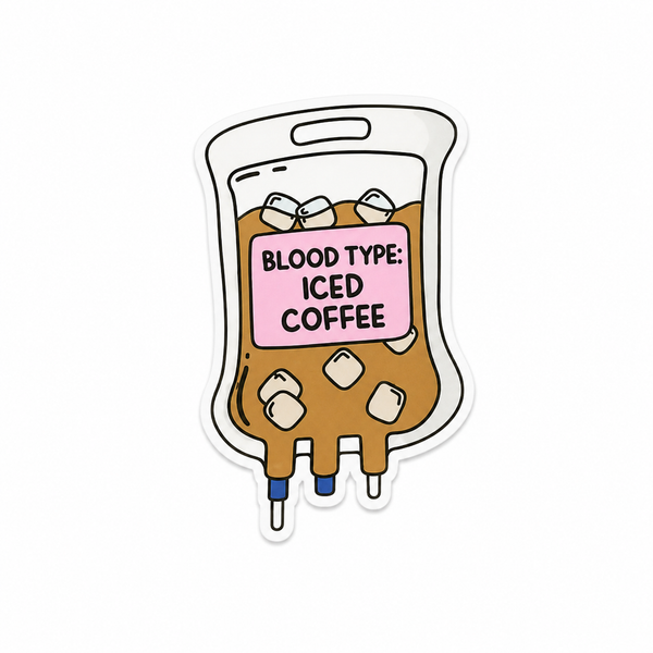Blood Type: Iced Coffee | Plastic Add-On - BadgeSmith