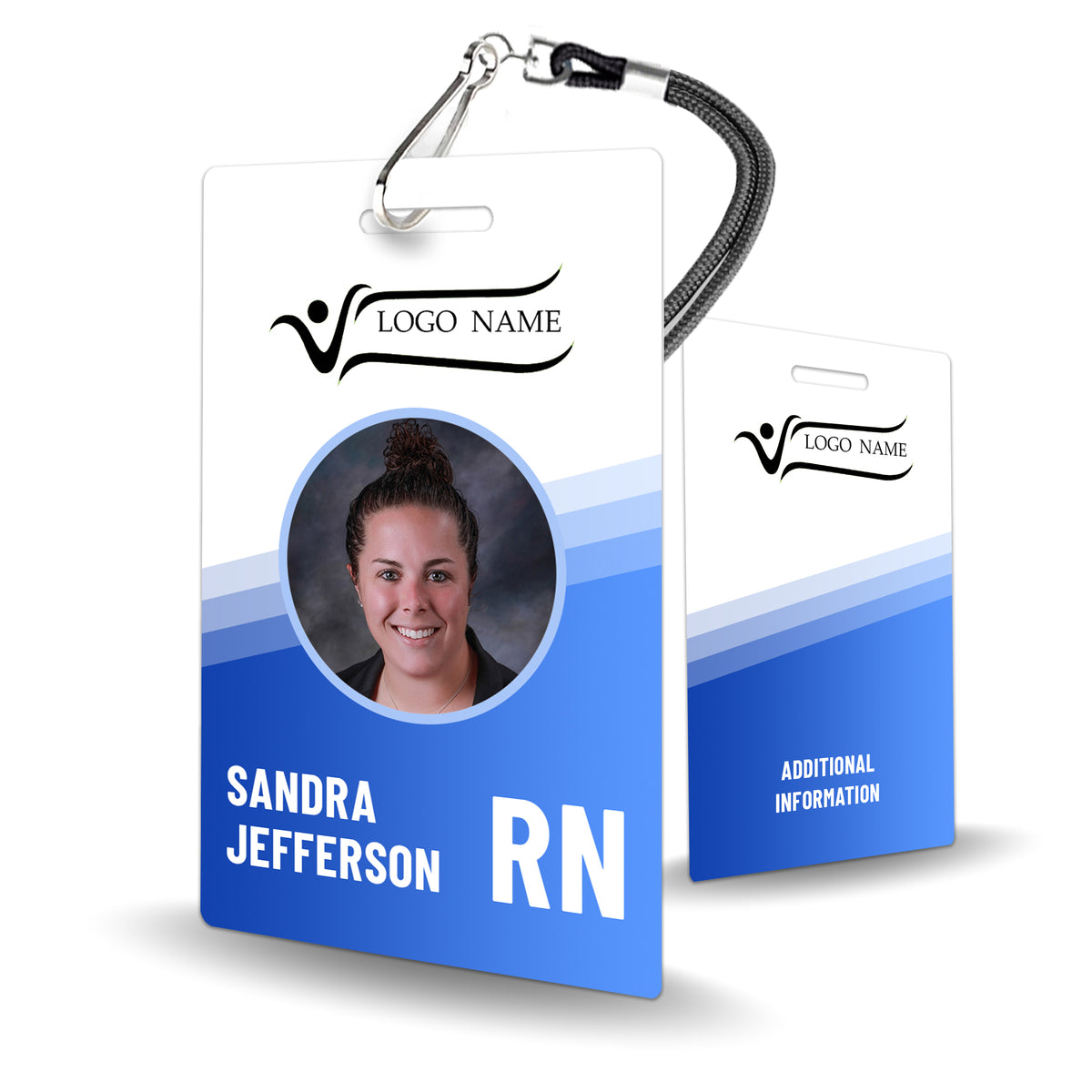 Blue Abstract Gradient ID Badge Custom – BadgeSmith