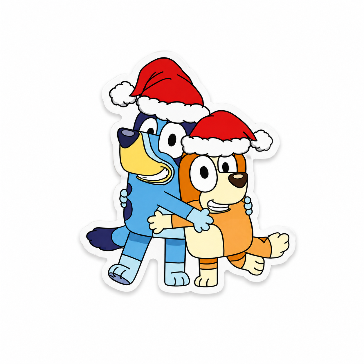 Bluey And Bingo Christmas Hug| Plastic Add-On - BadgeSmith