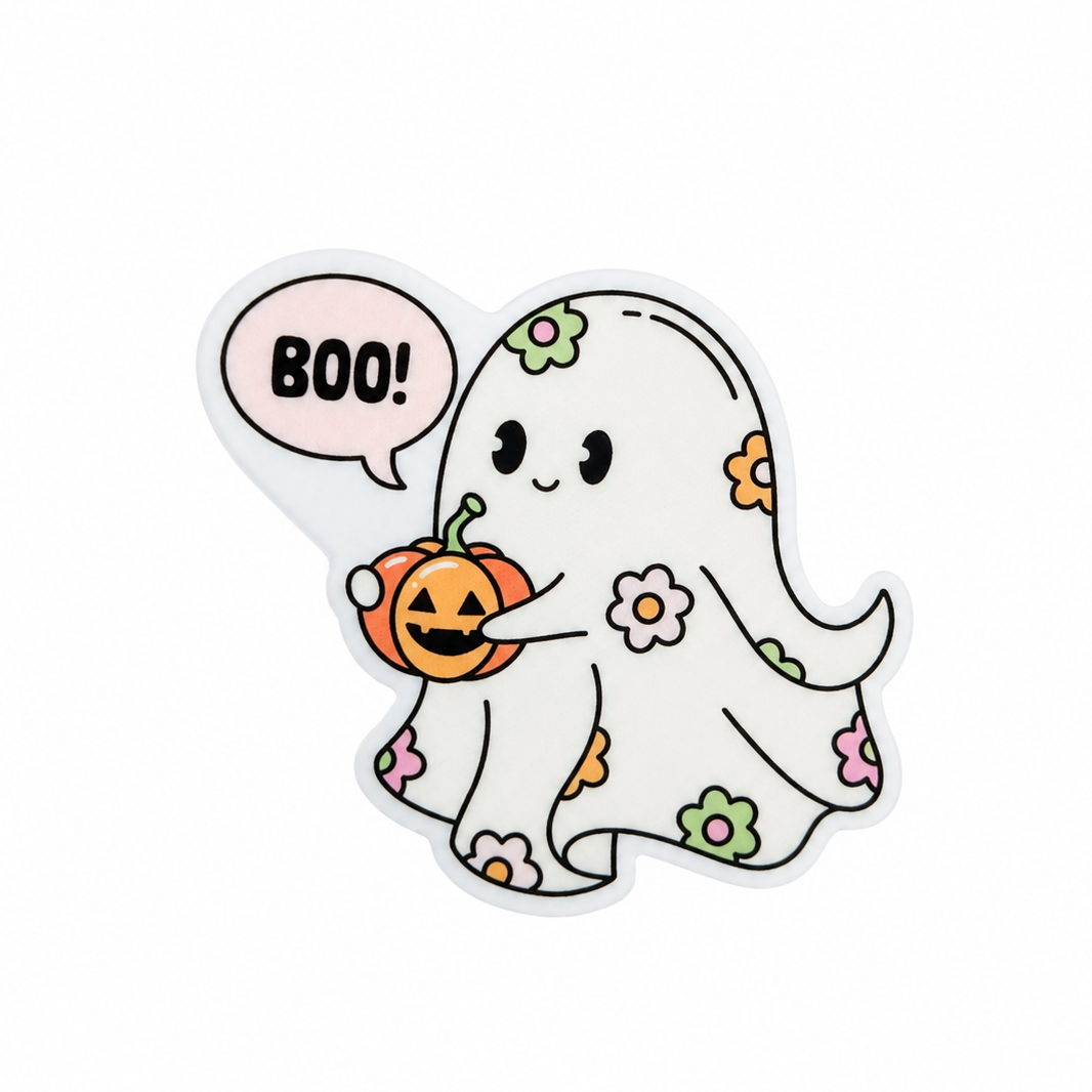Boo! Cute Ghost | Plastic Add-On - BadgeSmith