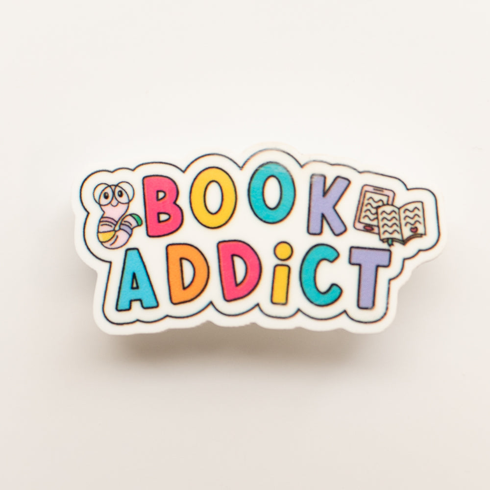 Book Addict Badge Charm - BadgeSmith