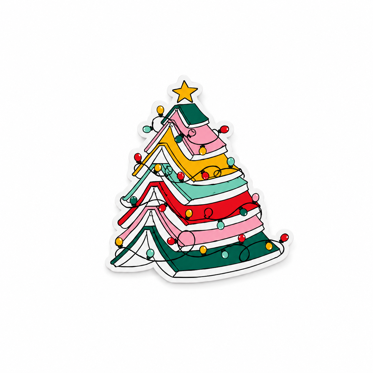 Books Christmas Tree | Plastic Add-On - BadgeSmith