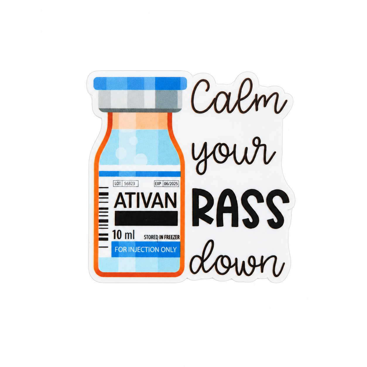 Calm Your Rass Down | Plastic Add-On - BadgeSmith