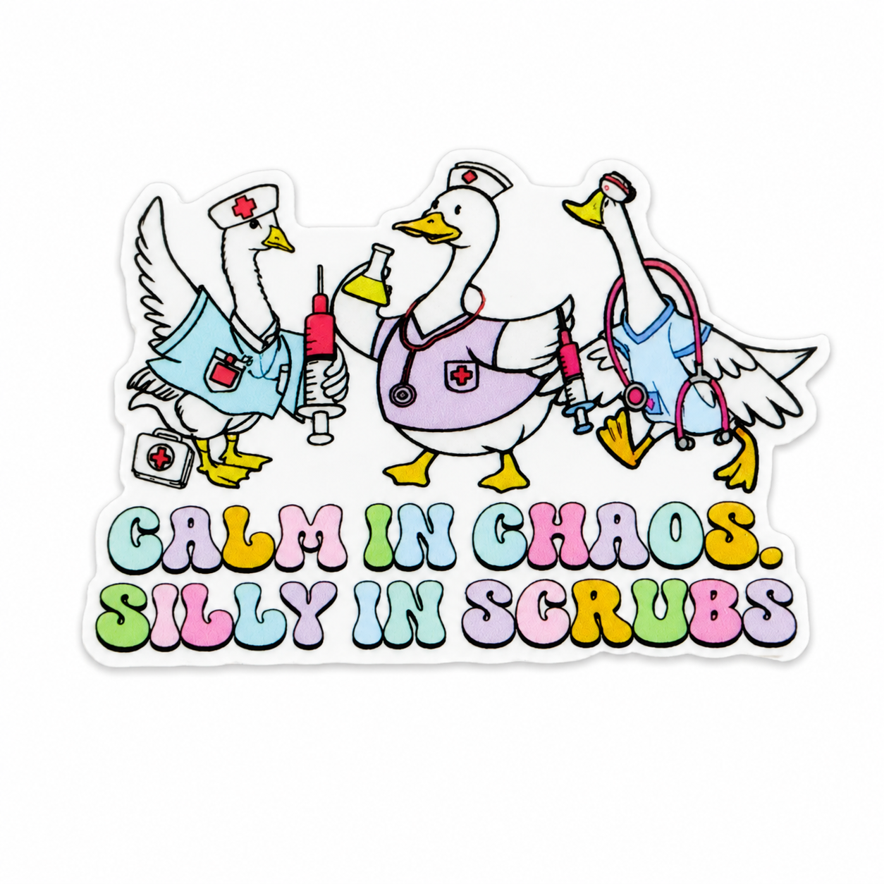Calming Chaos Silly In Scrubs | Plastic Add-On - BadgeSmith