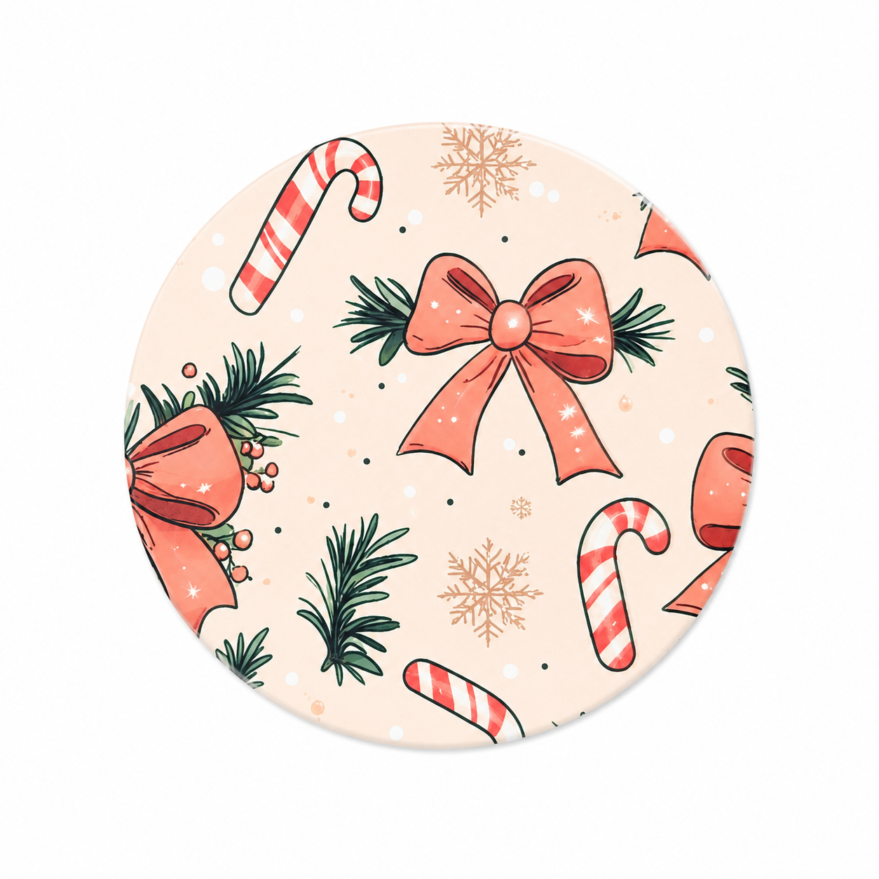 Candy Cane Bow | Hard Board Add-On - BadgeSmith