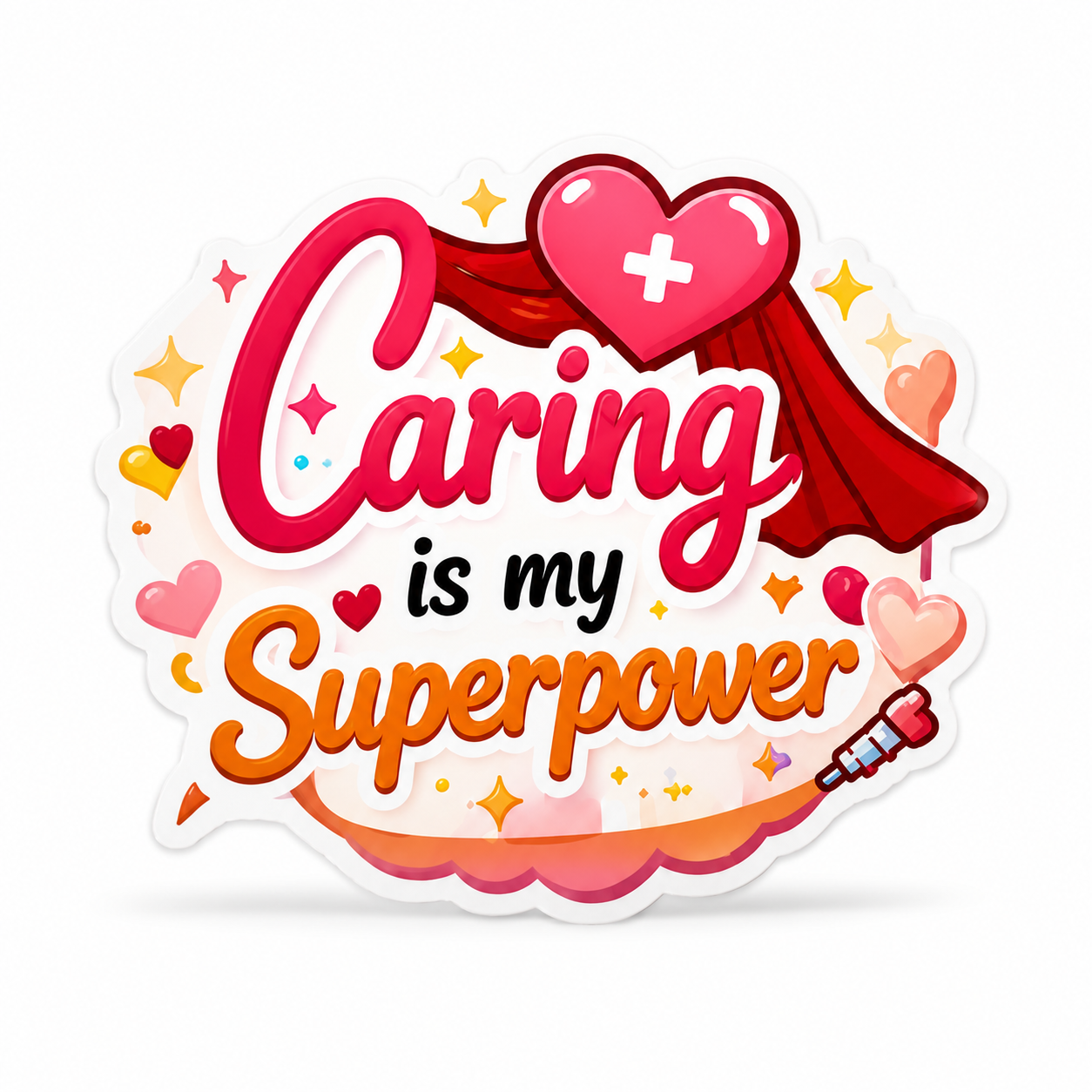 Caring is my Superpower | Plastic Add-On - BadgeSmith