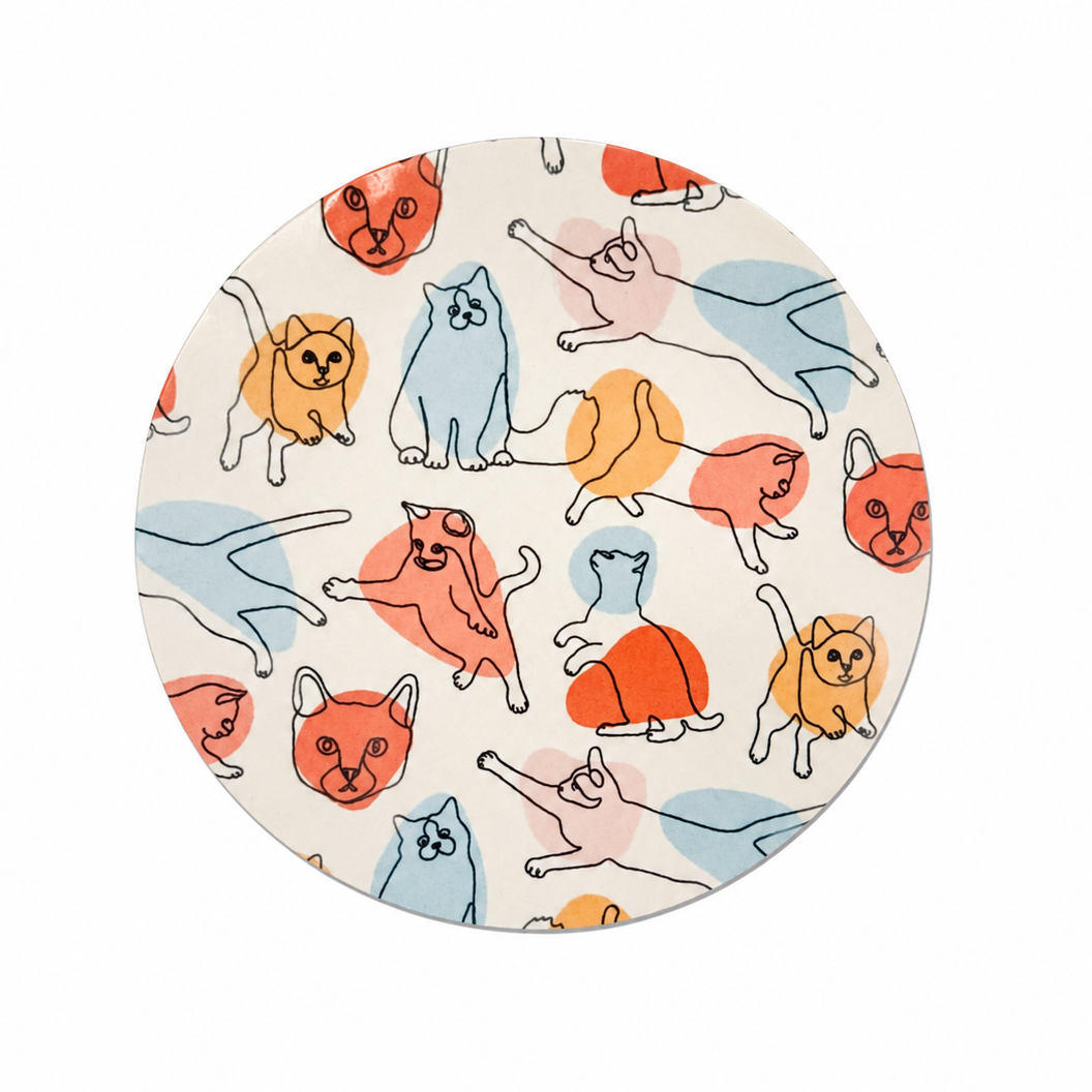 Cat Line Art | Hard Board Add-On - BadgeSmith