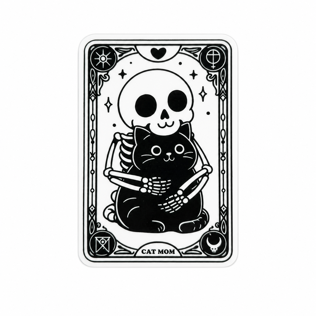 Skeleton and Cat | Plastic Add-On - BadgeSmith