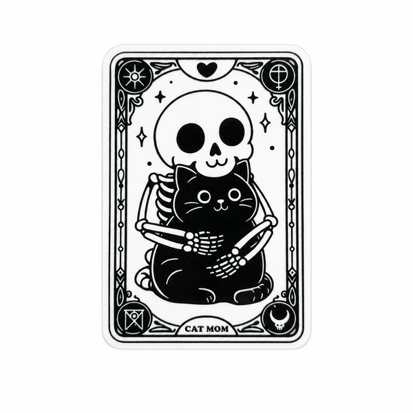 Skeleton and Cat | Plastic Add-On - BadgeSmith
