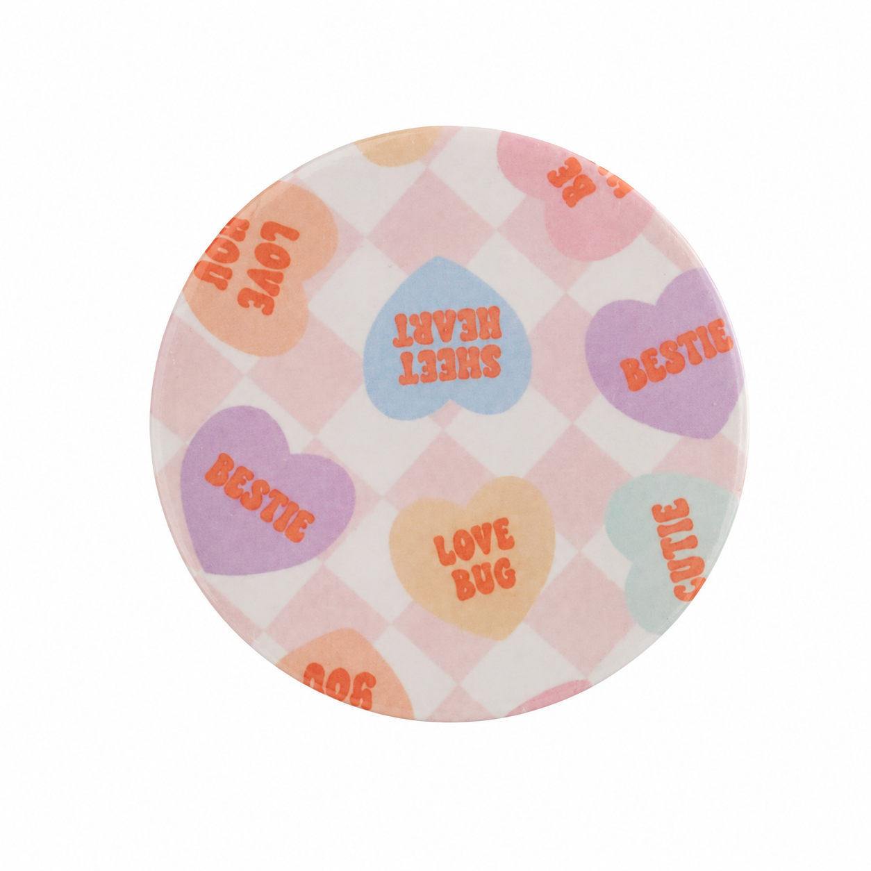 Checkered Conversation Hearts | Hard Board Add-On - BadgeSmith