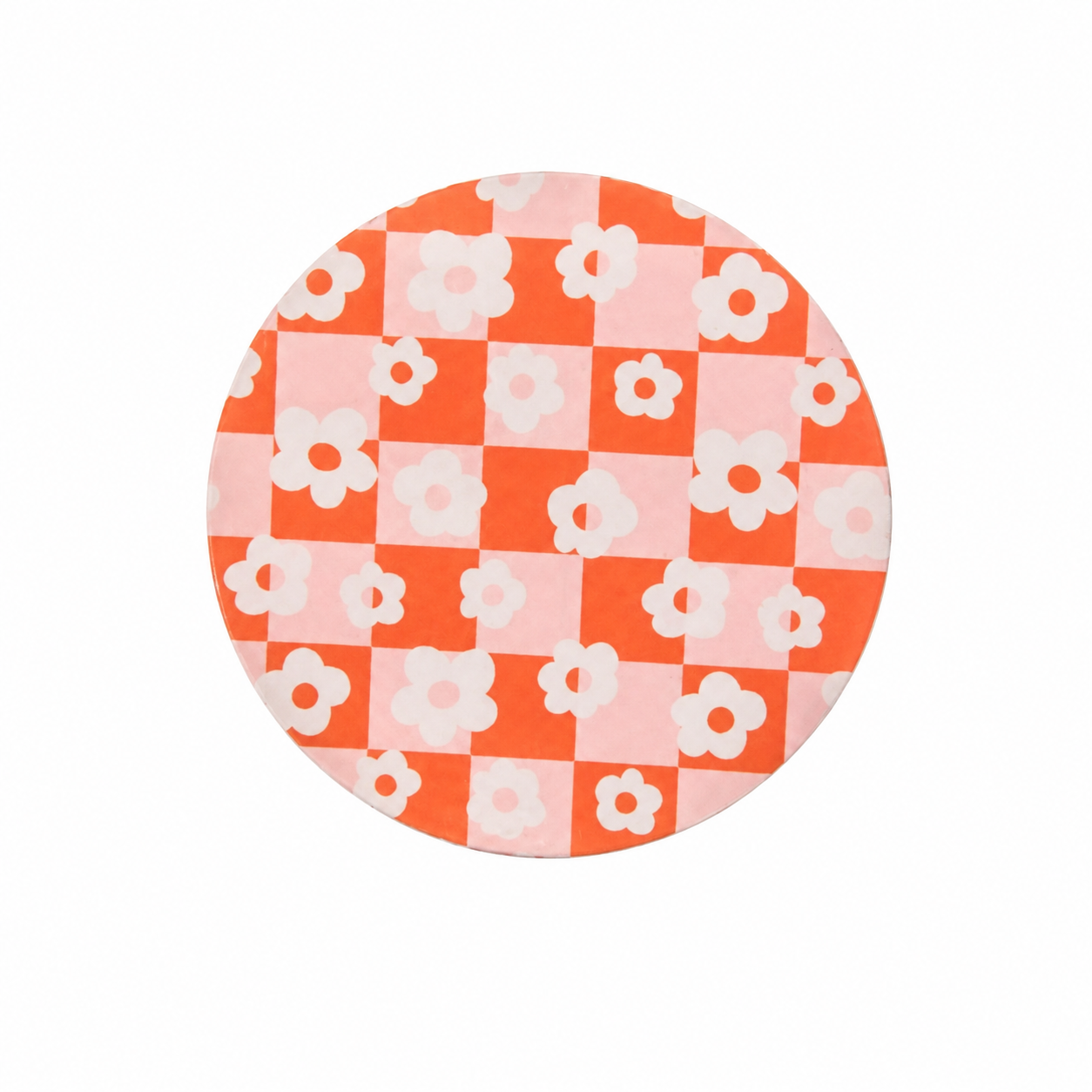 Checkered Floral | Hard Board Add-On - BadgeSmith