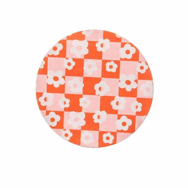 Checkered Floral | Hard Board Add-On - BadgeSmith