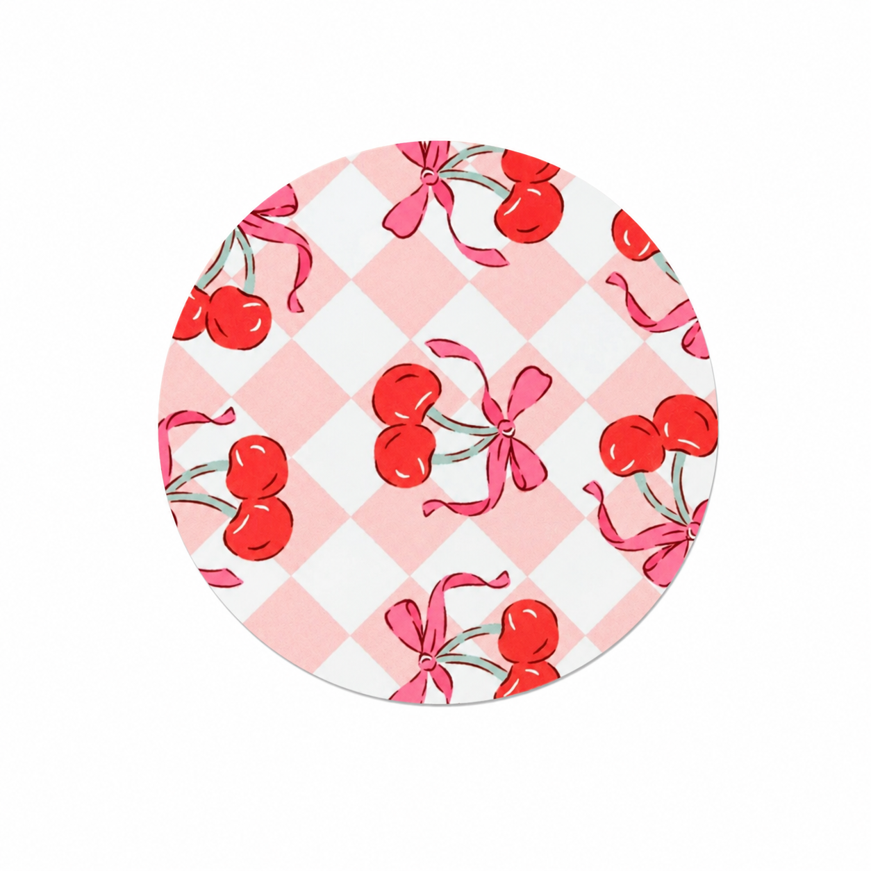 Cherry Bow Checkerboard | Hard Board Add-On - BadgeSmith