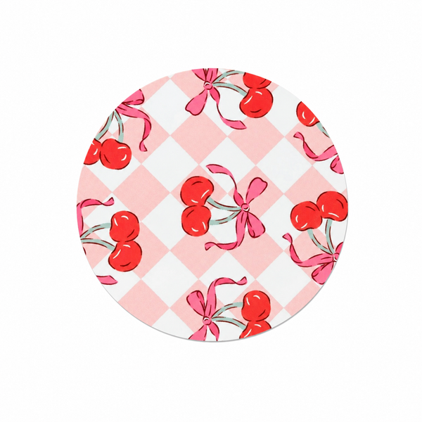 Cherry Bow Checkerboard | Hard Board Add-On - BadgeSmith