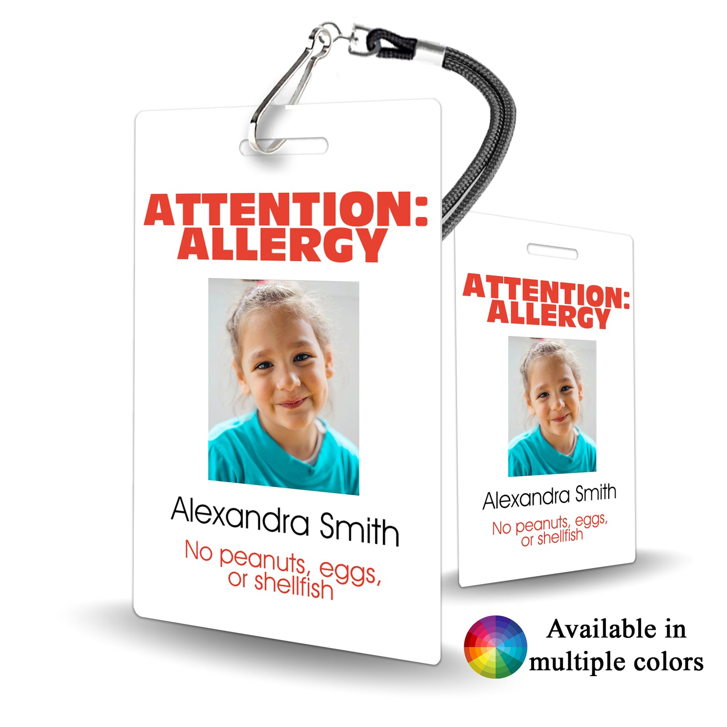 Child Allergy Alert Card - Food Allergy ID - BadgeSmith